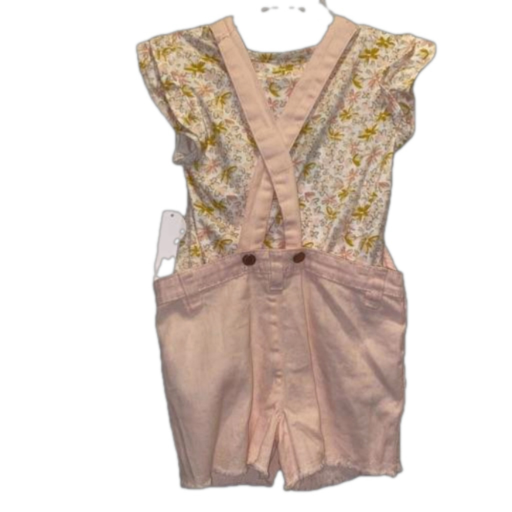 Tahari Girl Pink Floral 4T Overall Set NWT - Picture 2 of 5